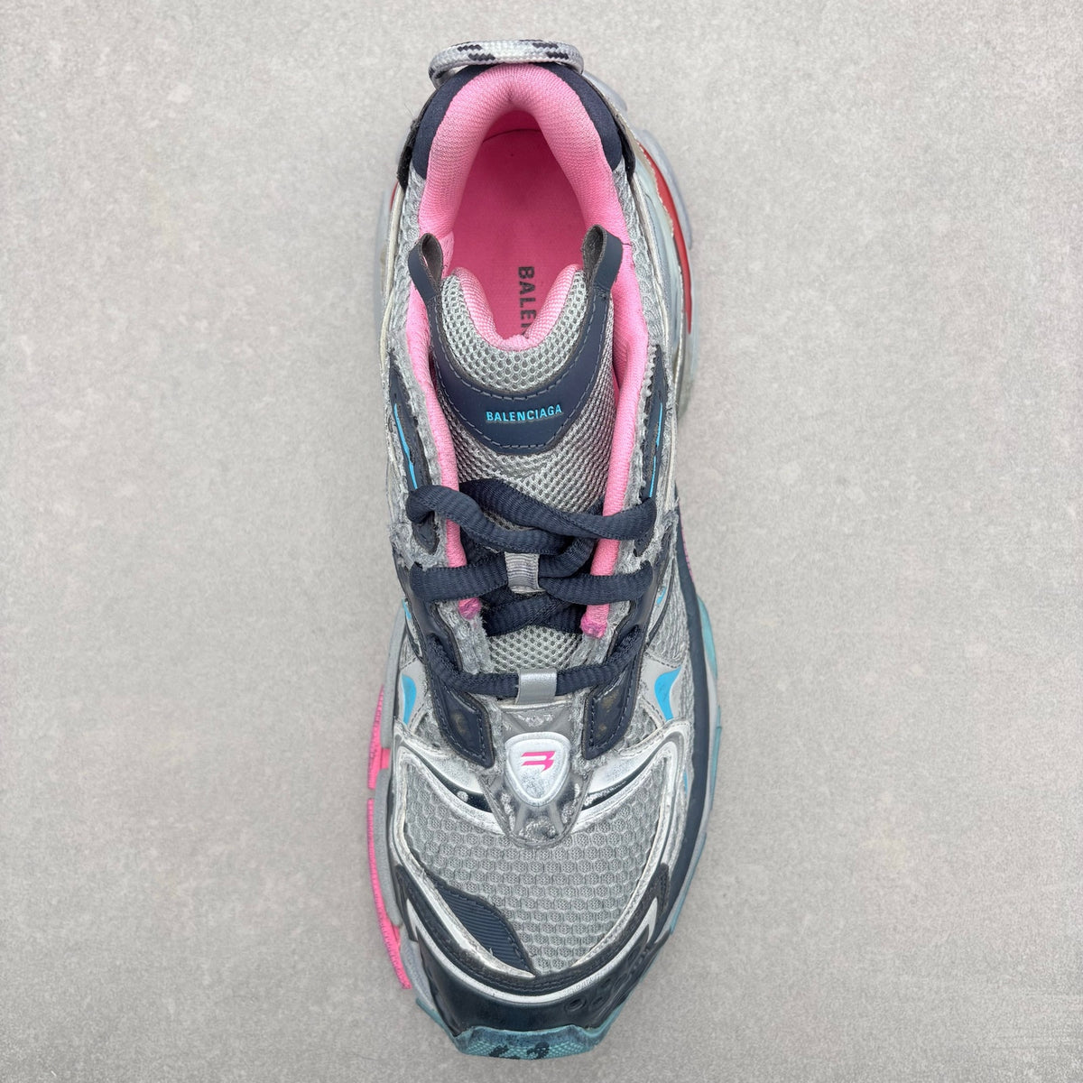 Balenciaga Runner Sneaker Gray Pink Blue — photo 11