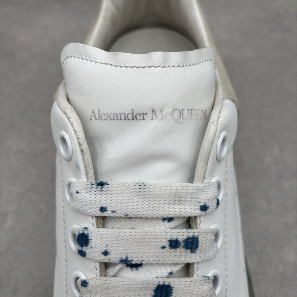 Size 44 (11 US) Alexander McQueen Clear Sole ' Splatter Blue ' | GREAT CONDITION — photo 12
