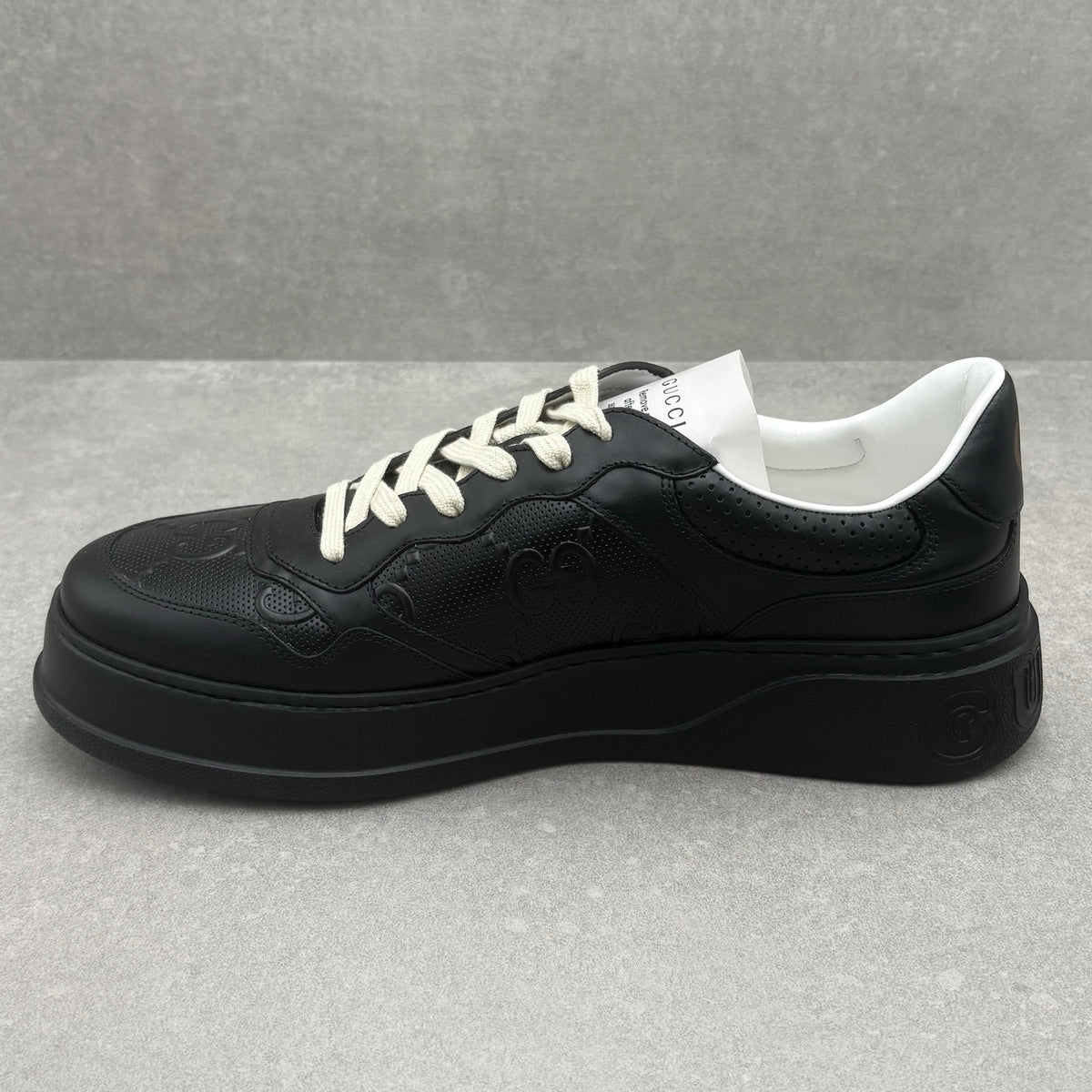 GG Embossed Leather Sneaker Black — photo 4