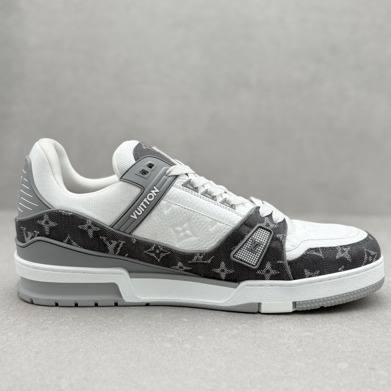 Louis Vuitton Trainer ' Monogram Denim Grey White ' | Size 11 LV (12-12.5 US)