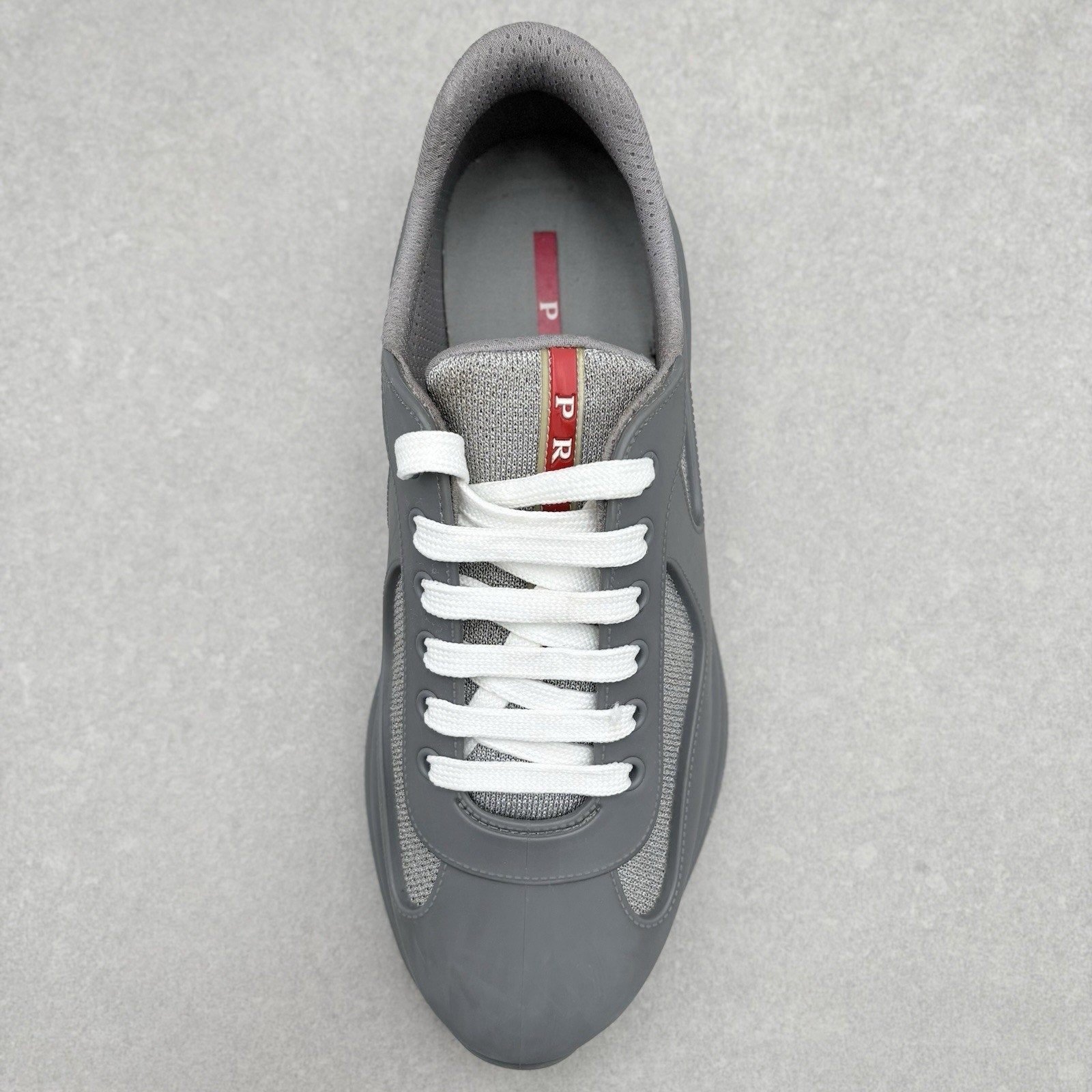 Prada America's Cup Rubber Sneakers ' Grey ' | Size 41 (8 US)