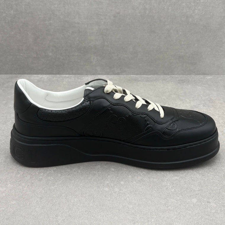 GG Embossed Leather Sneaker Black — photo 9