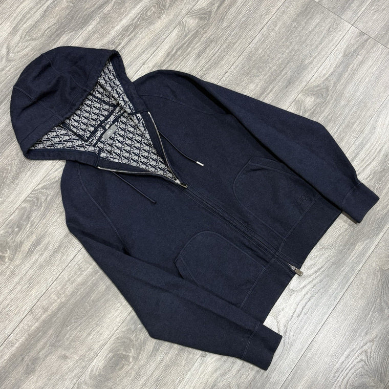 Cashmere Oblique Lining Hoodie Navy — photo 2