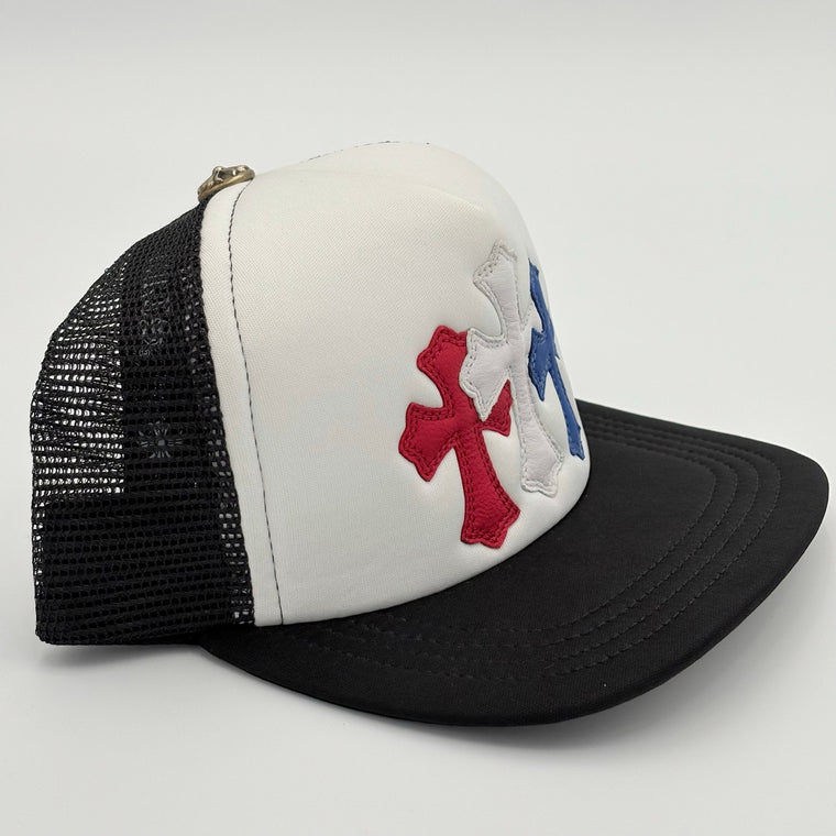 Triple Cross Trucker Hat Red White Blue — photo 2