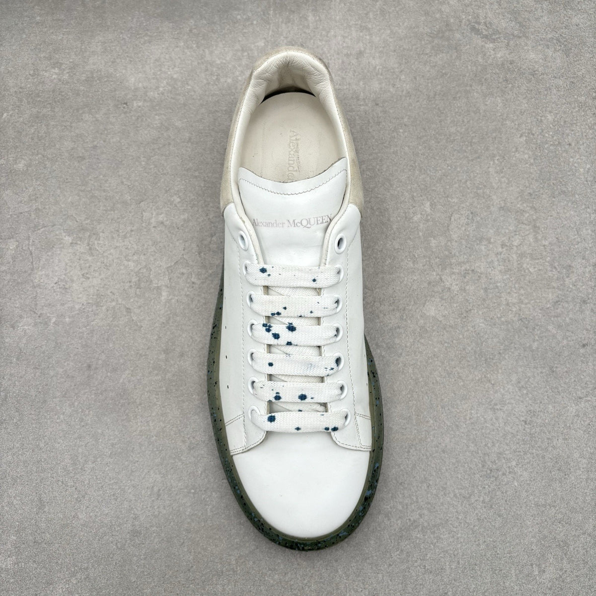 Size 44 (11 US) Alexander McQueen Clear Sole ' Splatter Blue ' | GREAT CONDITION — photo 5