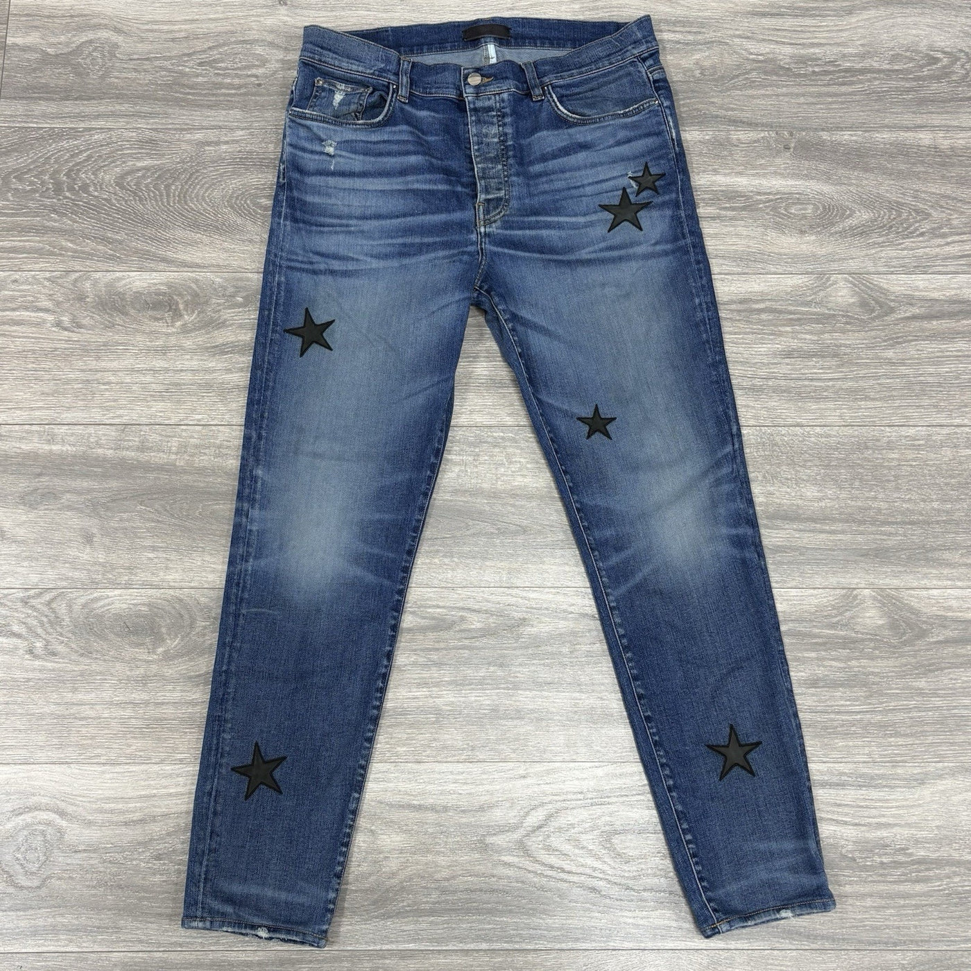 Jeans Black Star Patches