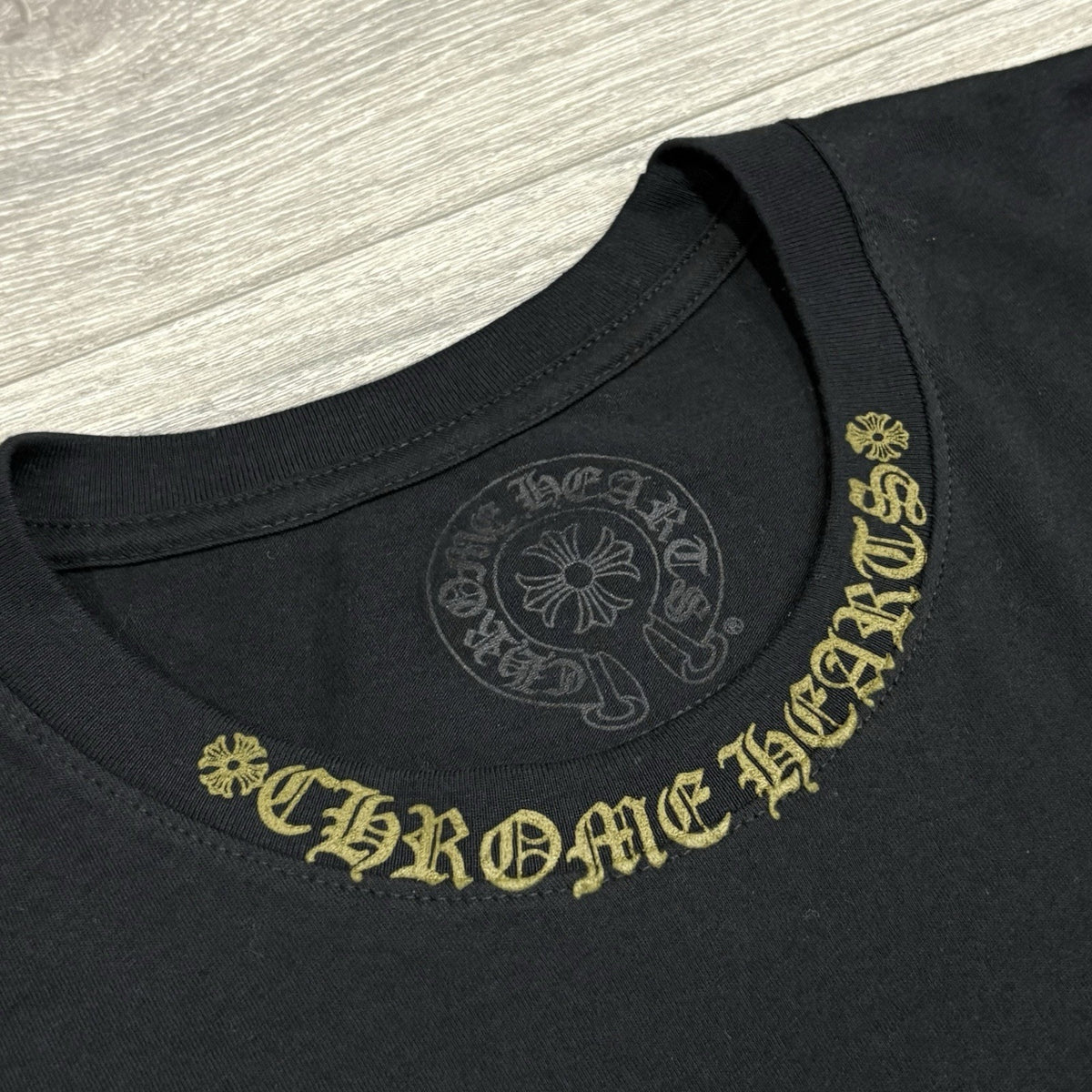 New! Chrome Hearts Neck & Vertical Logo Long Sleeve Shirt Black Green Size M — photo 5