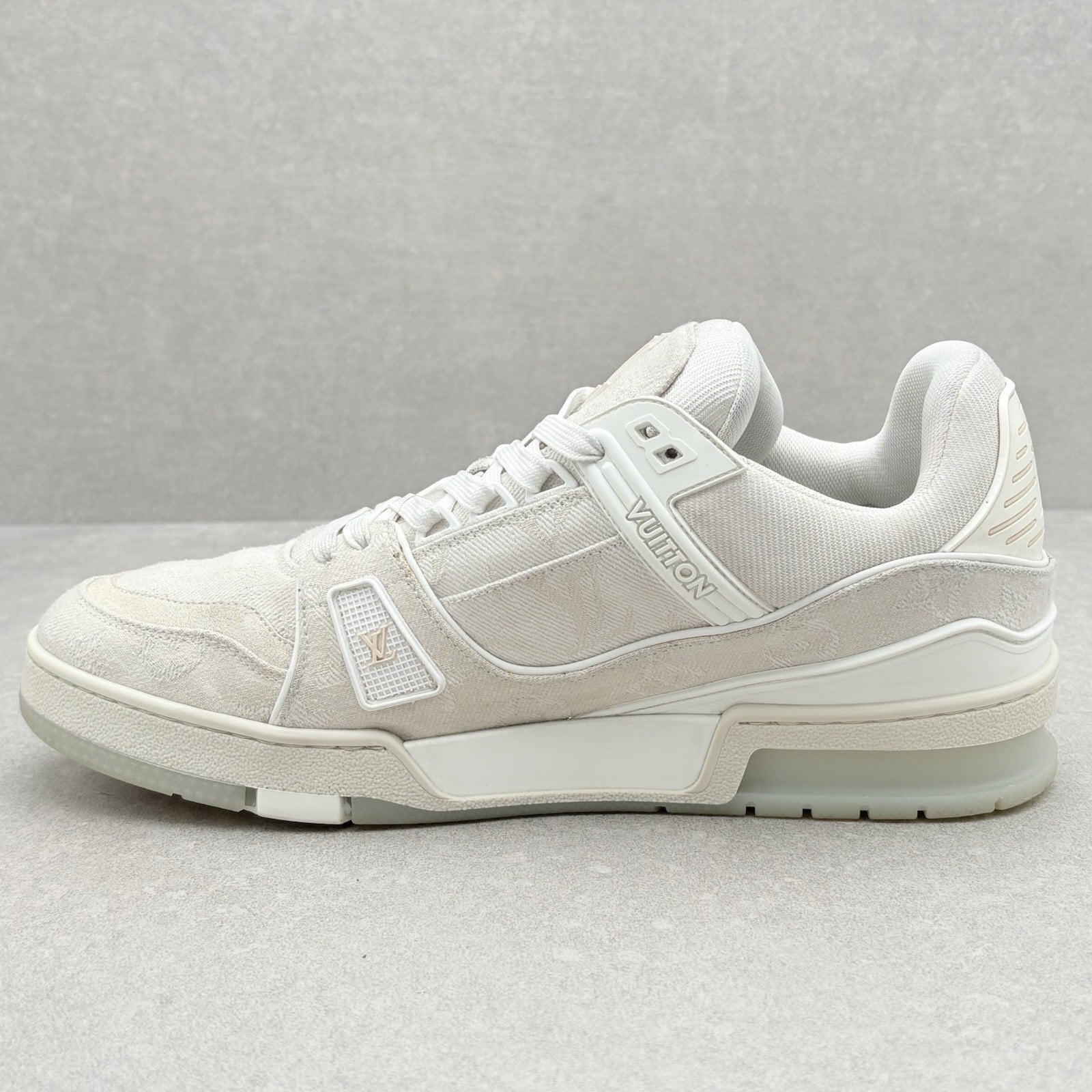 Louis Vuitton Trainer Denim ' Beige ' | Size 8.5 LV (9.5-10 US)