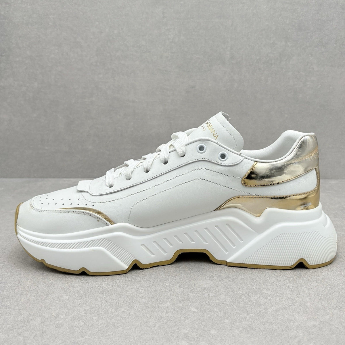 Dolce & Gabbana Daymaster Leather Sneaker White Gold — photo 4