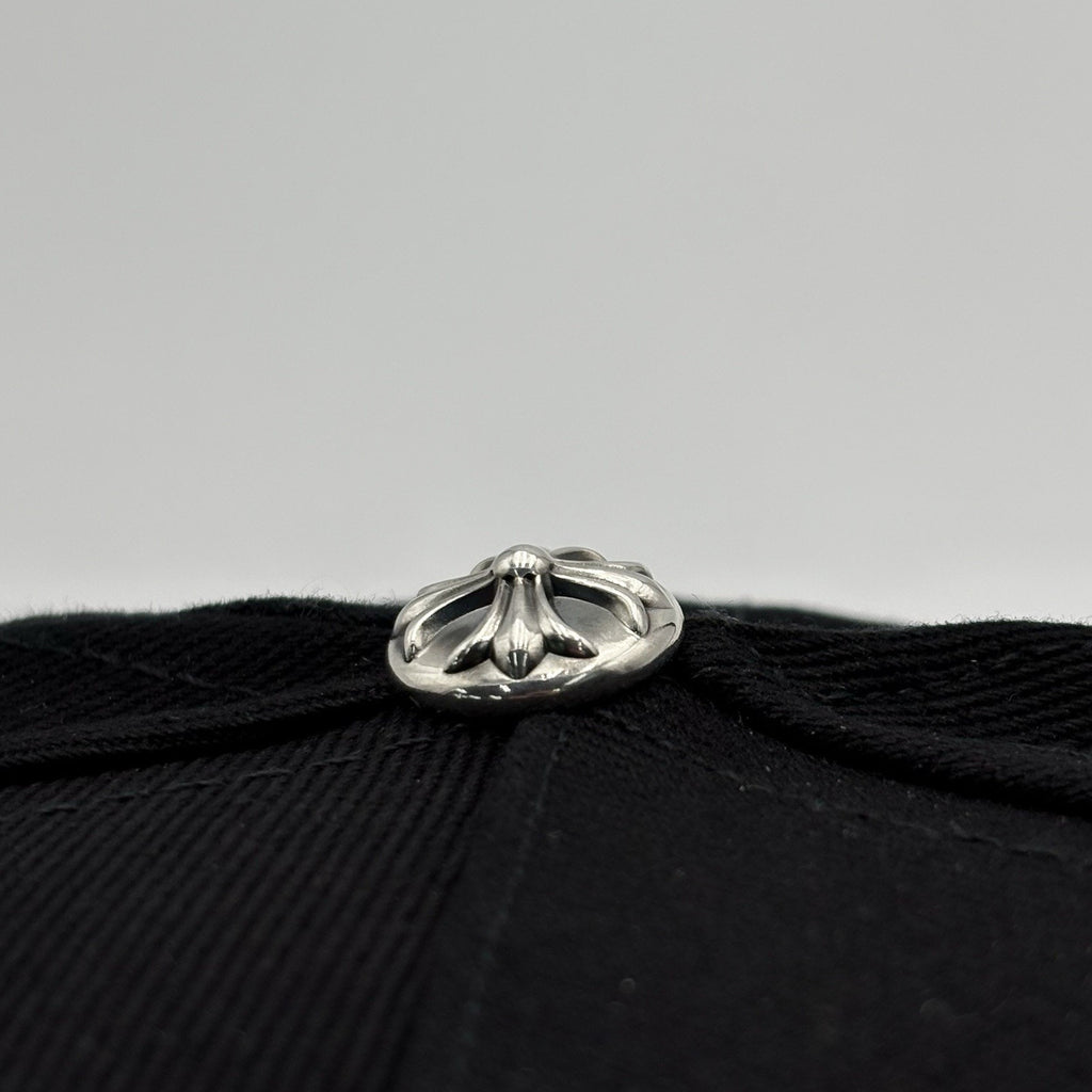 BRAND NEW! - Chrome Hearts Dagger Logo Denim Baseball Hat ' Black '