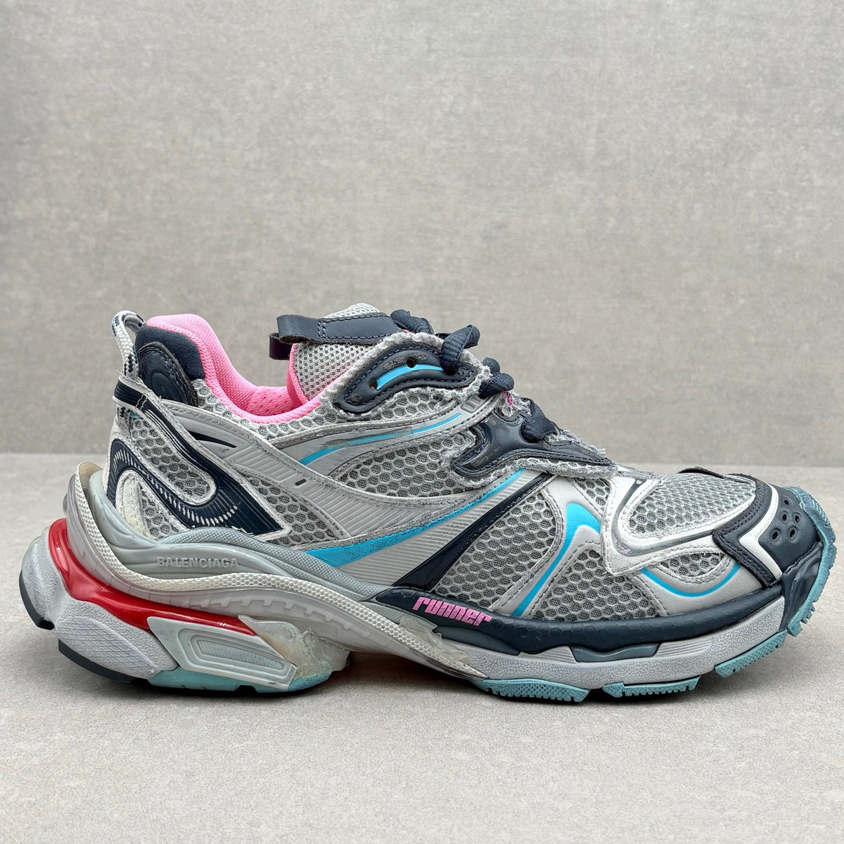 Balenciaga Runner Sneaker Gray Pink Blue — photo 2
