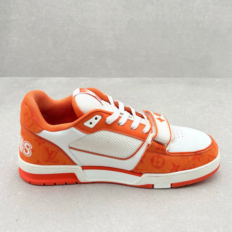 Denim Strap Trainer Orange White — photo 10