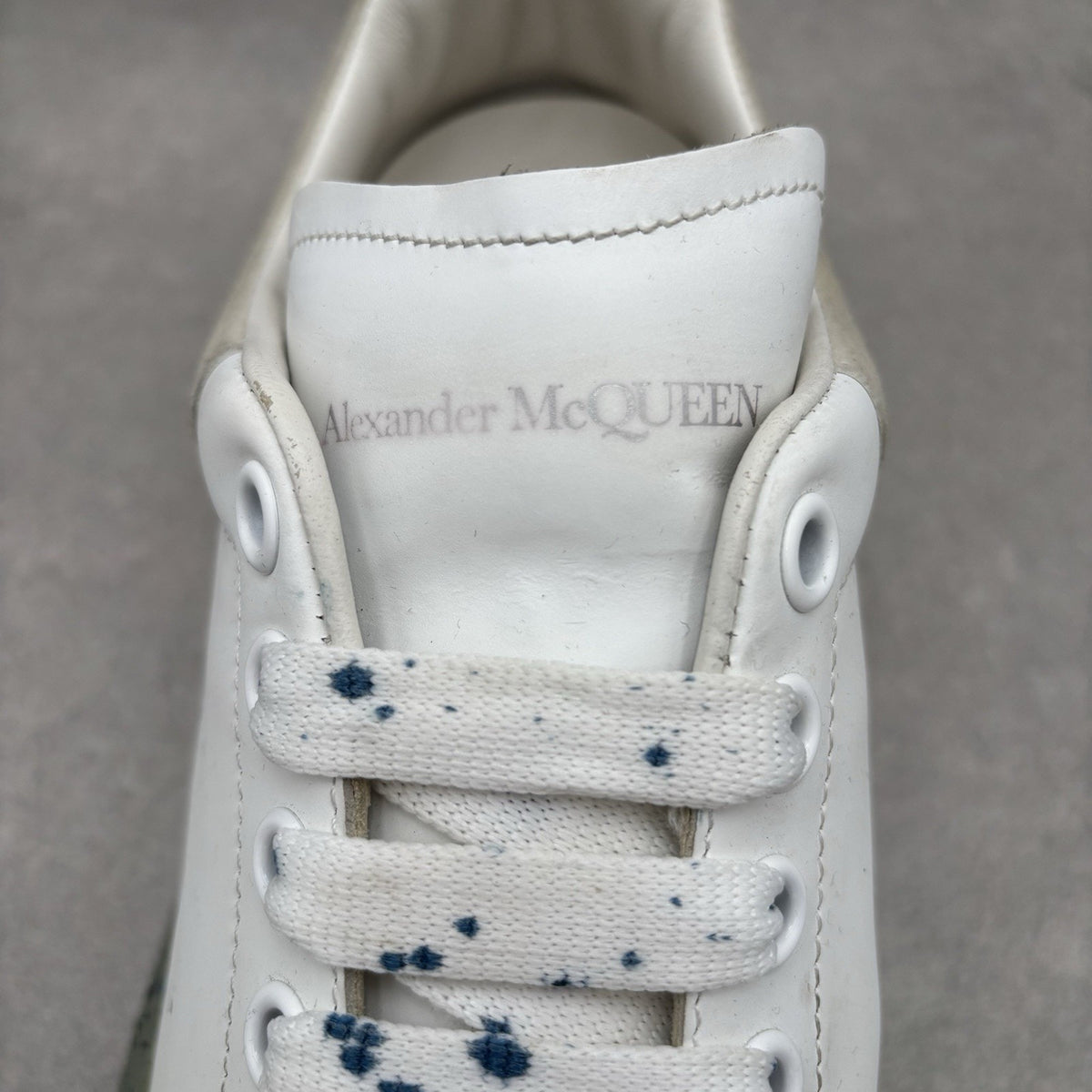 Size 44 (11 US) Alexander McQueen Clear Sole ' Splatter Blue ' | GREAT CONDITION — photo 6