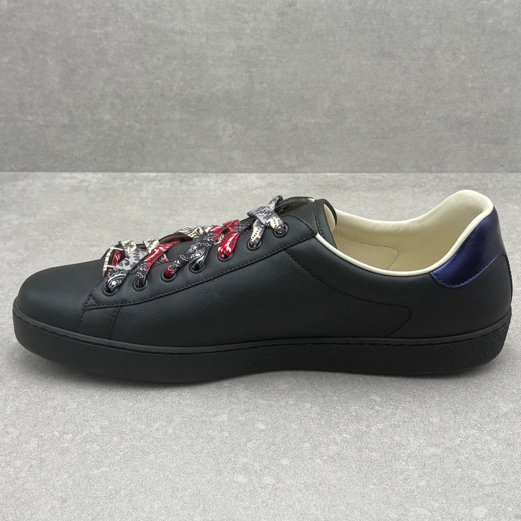 Ace Black Leather Sneaker Green Panther — photo 4