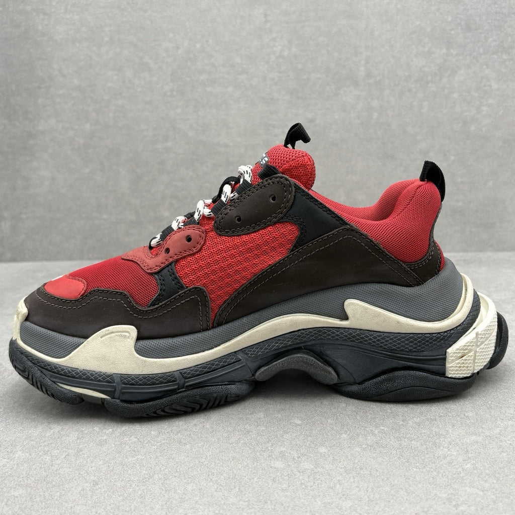 Balenciaga Triple S ' Red Black ' Pre-Distressed ' | Size 40 (7 US)
