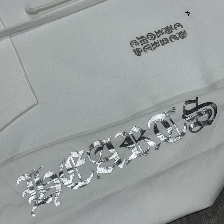 Vertical Logo Foil Hoodie White — photo 4