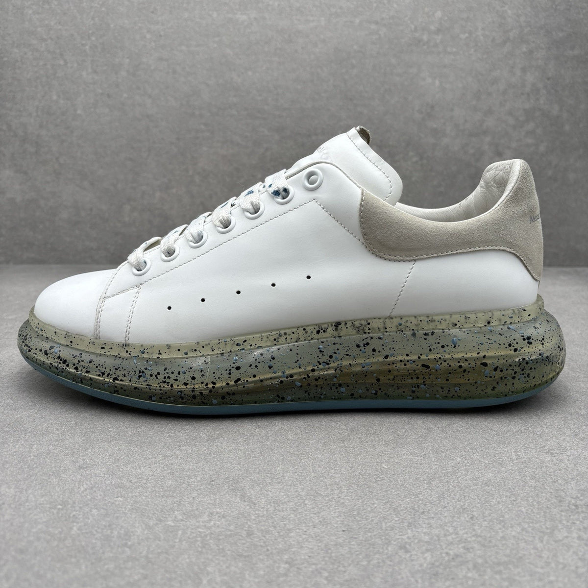 Size 44 (11 US) Alexander McQueen Clear Sole ' Splatter Blue ' | GREAT CONDITION — photo 8