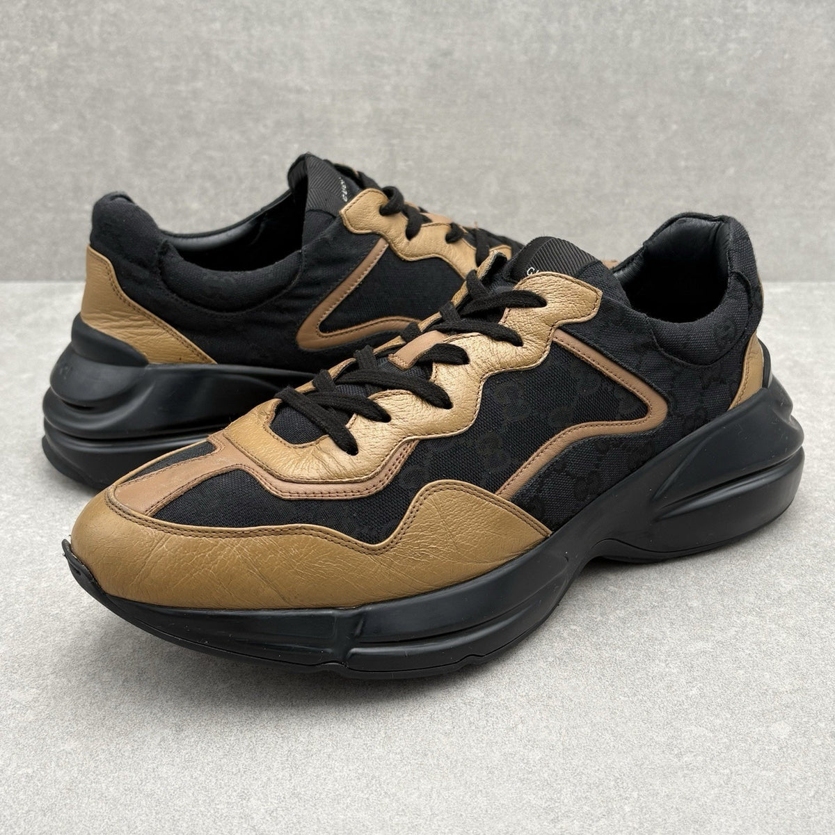 Rhyton Maxi GG Supreme Black Khaki Beige