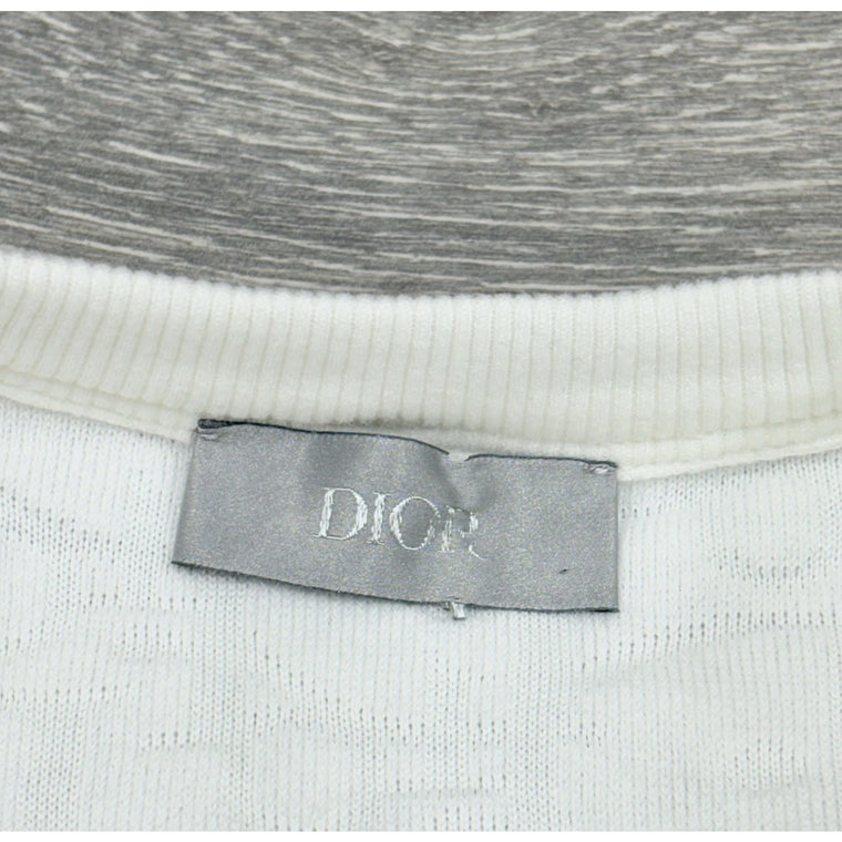Relaxed Fit Oblique Terry Cotton Jacquard T-Shirt White — photo 3