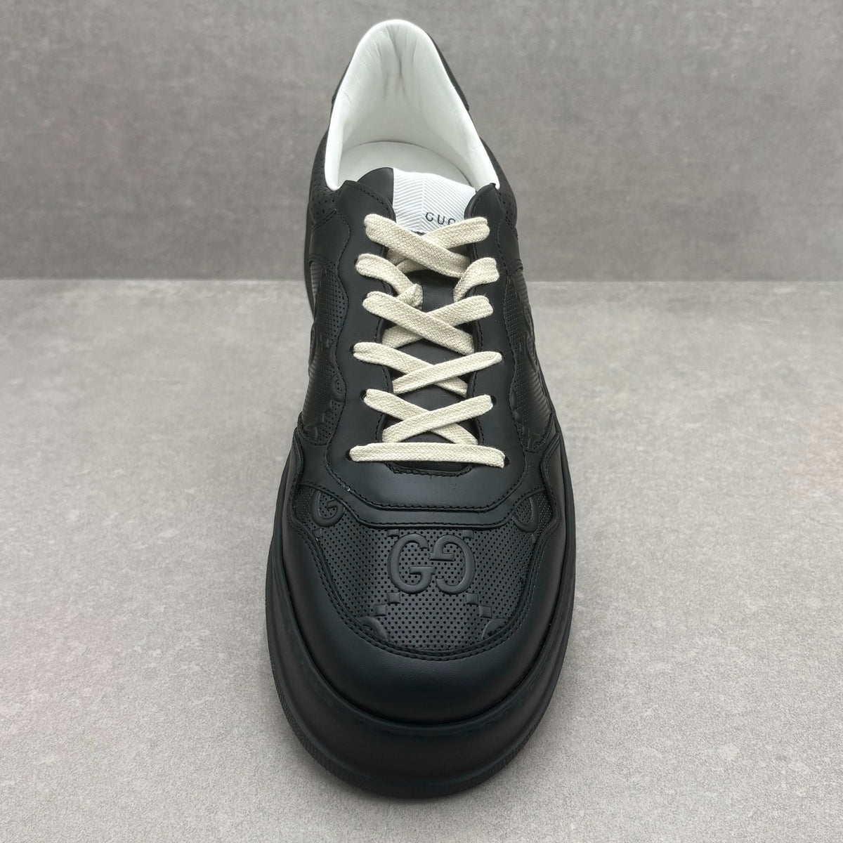 GG Embossed Leather Sneaker Black — photo 10