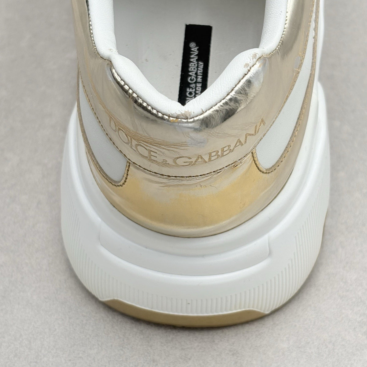 Dolce & Gabbana Daymaster Leather Sneaker White Gold — photo 3