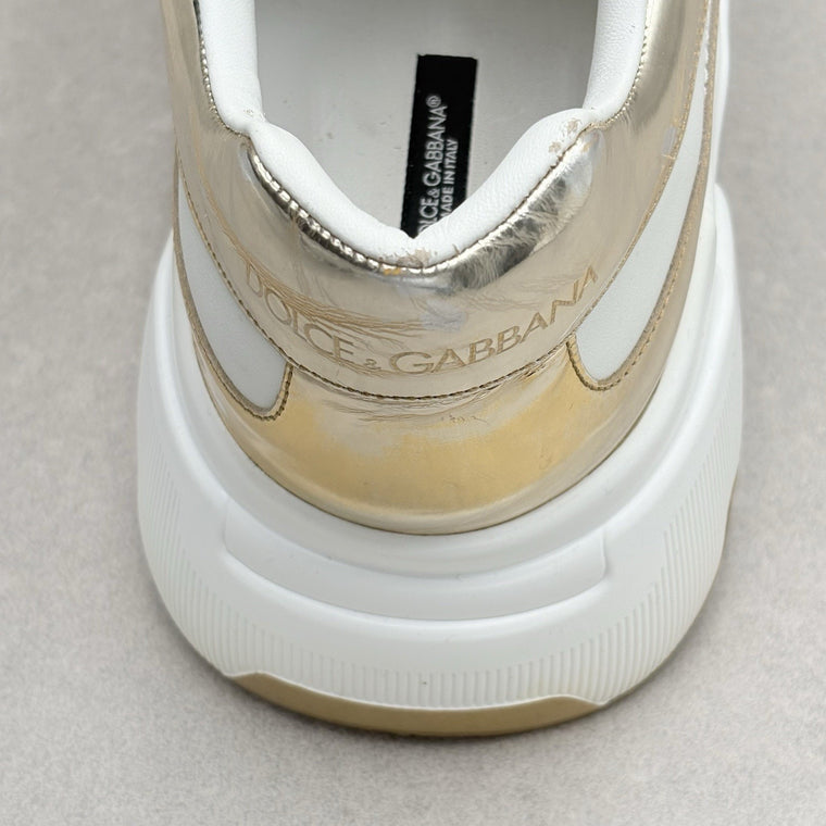 Dolce & Gabbana Daymaster Leather Sneaker White Gold — photo 3