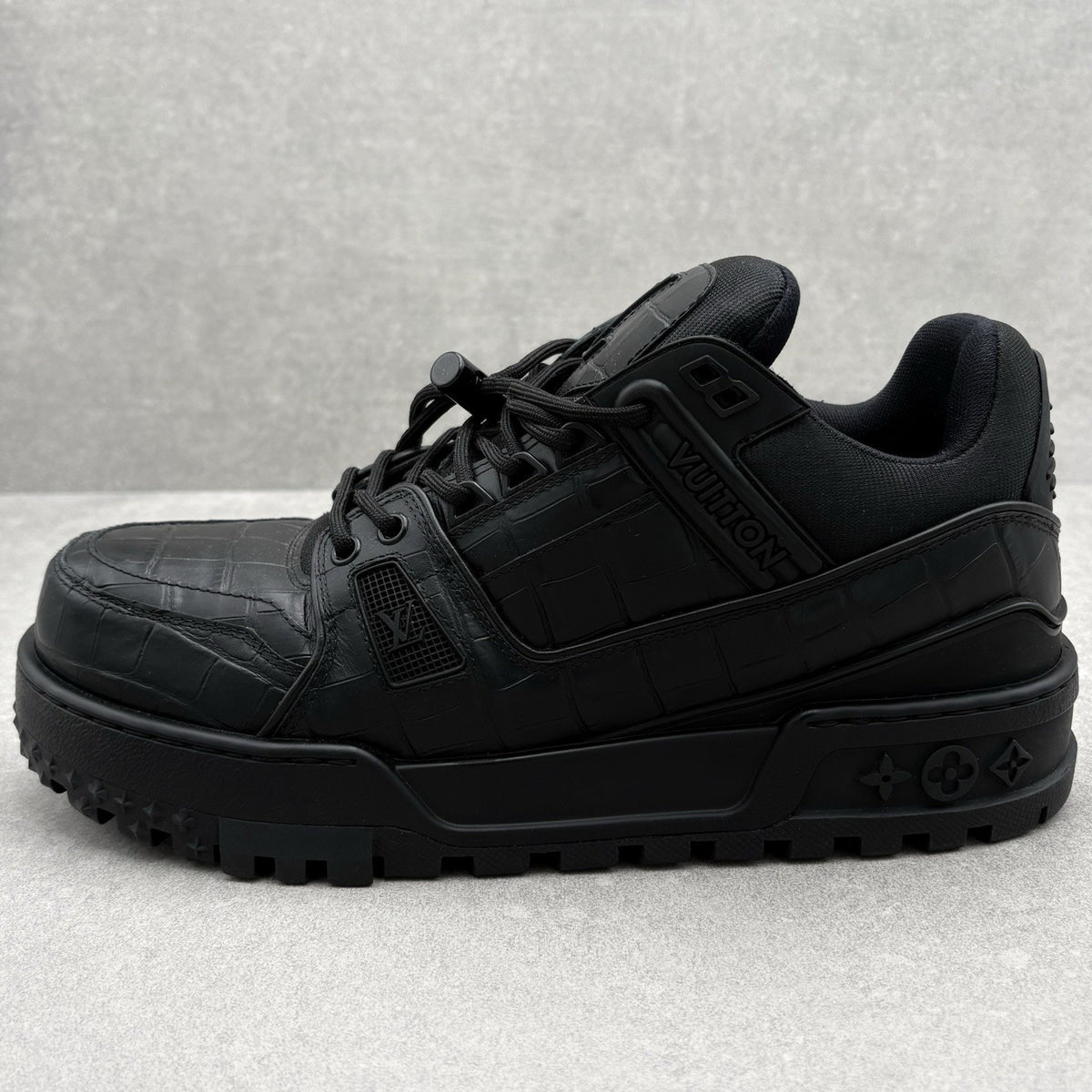Alligator Print Maxi Sneaker Black — photo 8