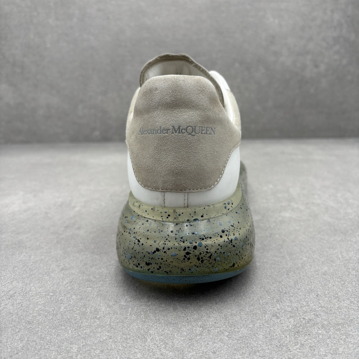 Size 44 (11 US) Alexander McQueen Clear Sole ' Splatter Blue ' | GREAT CONDITION — photo 3