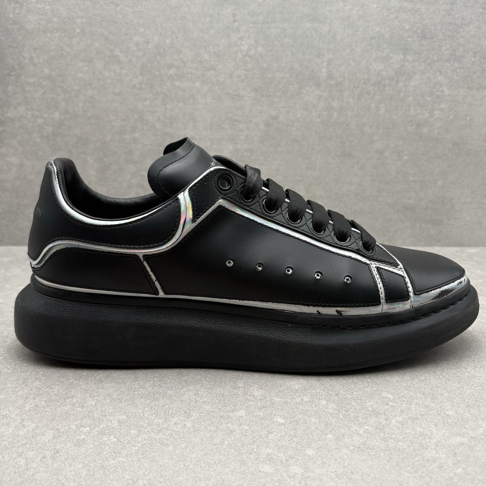 Alexander McQueen Oversized Sneaker ' Black Silver Holo ' | Size 46.5 (13.5 US)