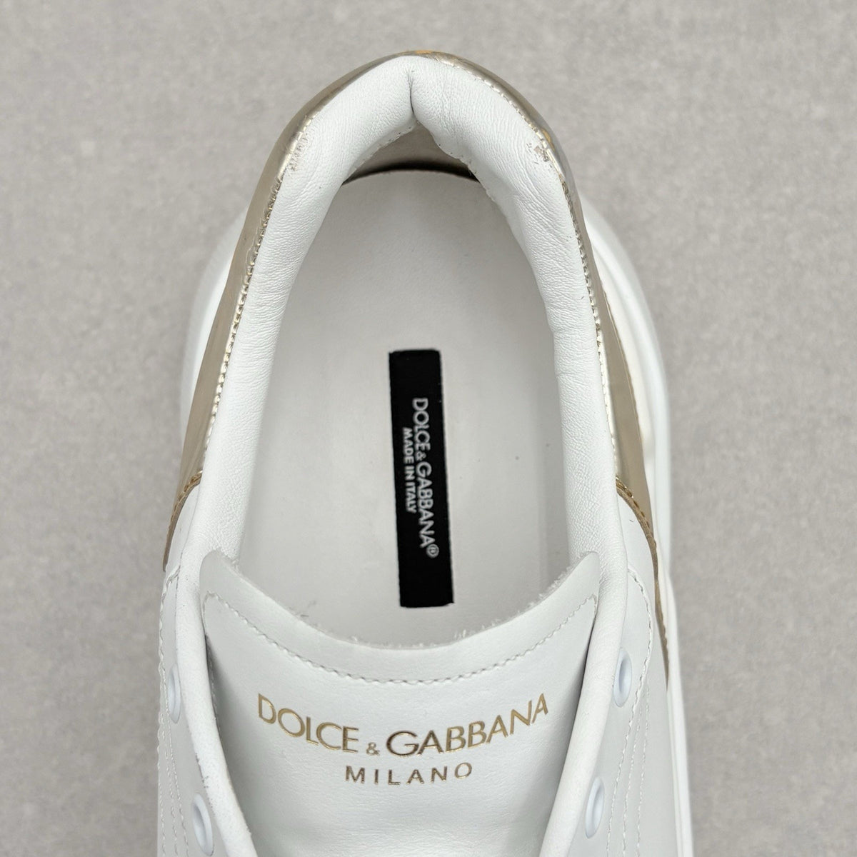 Dolce & Gabbana Daymaster Leather Sneaker White Gold — photo 12