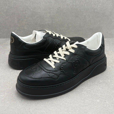 GG Embossed Leather Sneaker Black