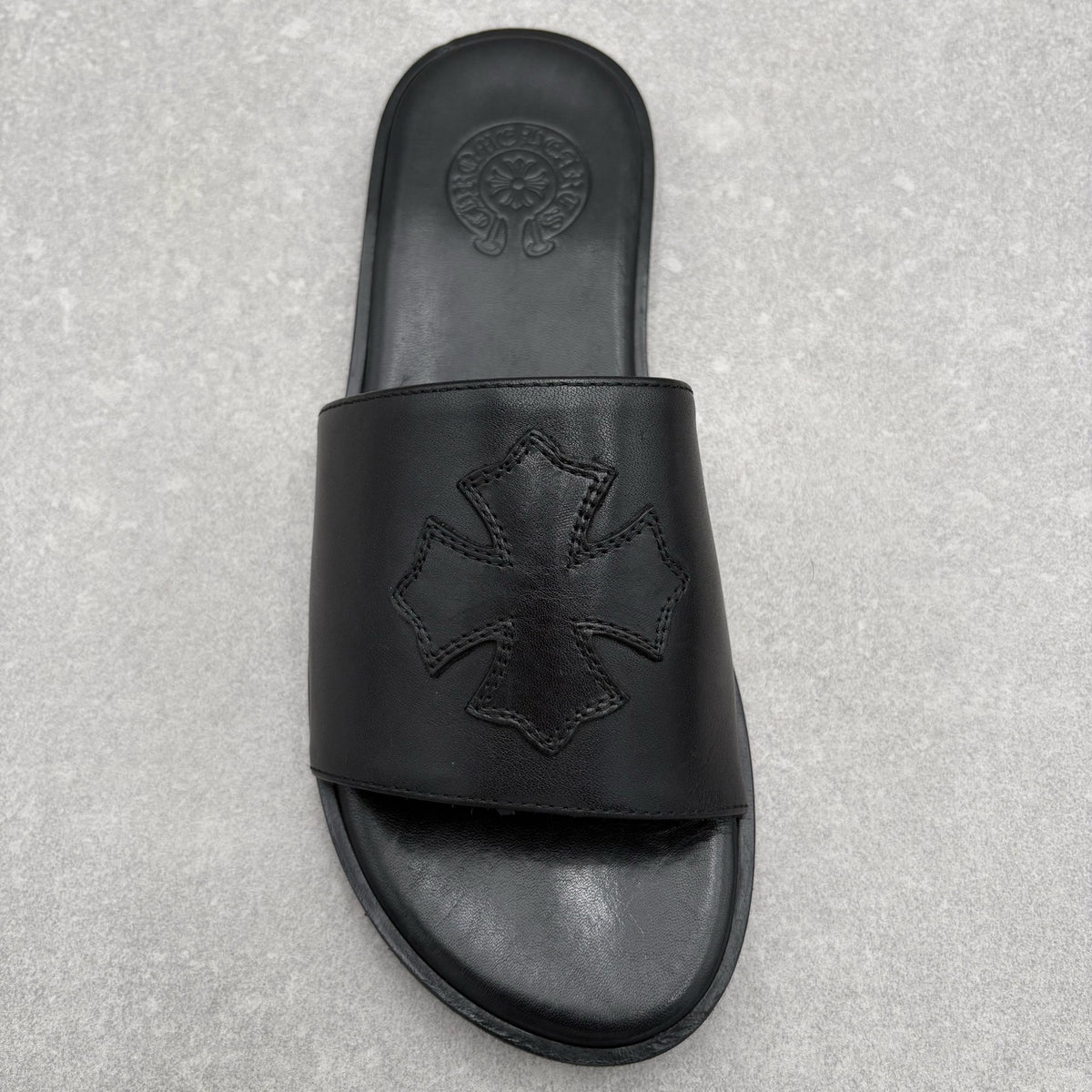 Leather Slides Black — photo 5