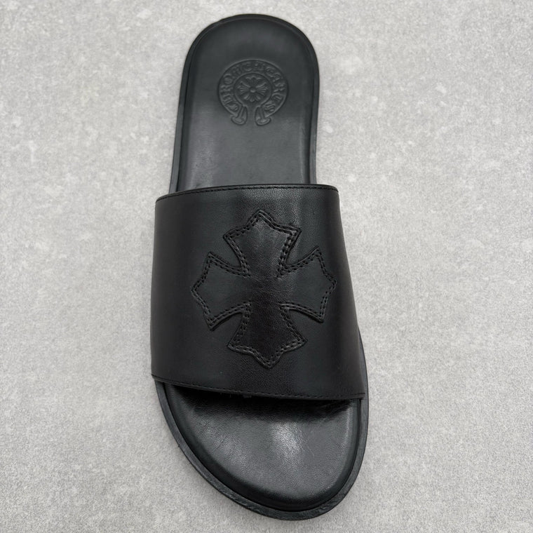 Leather Slides Black — photo 5