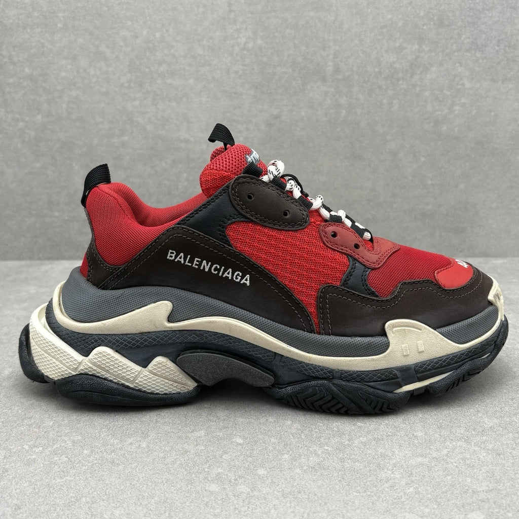 Balenciaga Triple S ' Red Black ' Pre-Distressed ' | Size 40 (7 US)