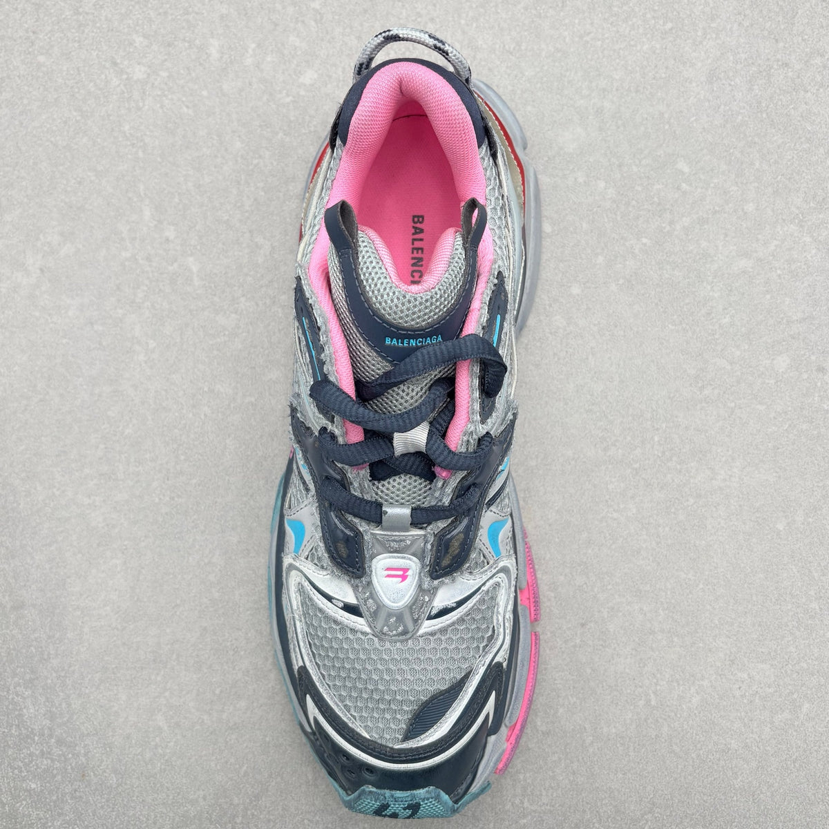 Balenciaga Runner Sneaker Gray Pink Blue — photo 5