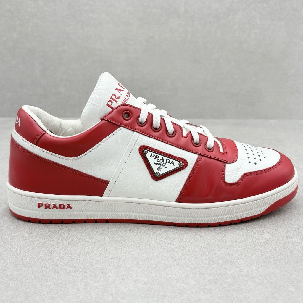 Prada Downtown Leather Sneakers ' White Lacquer Red ' | Size 7.5 UK (8.5 US)