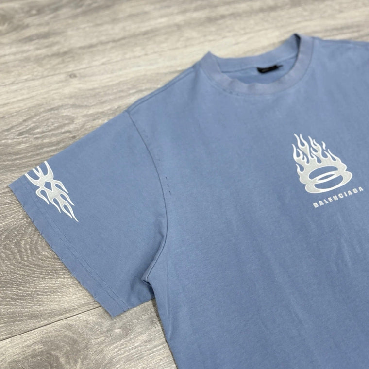 Oversized Burning Unity T-Shirt Blue — photo 2