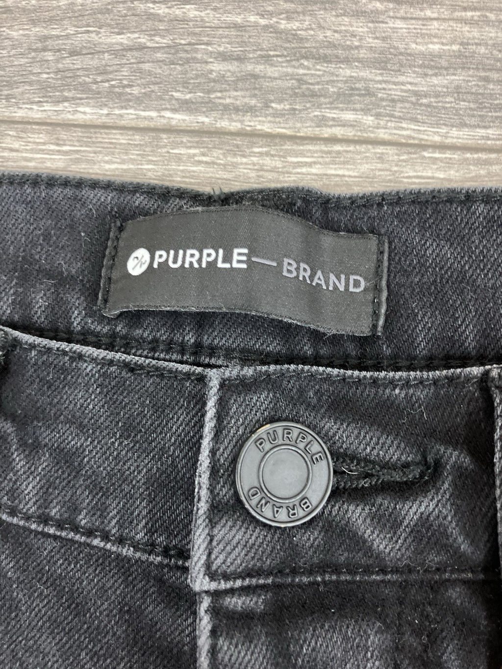 Size 32 - Purple Brand Drop Fit Mid Rise Skinny Jeans ' Black Repair ' | NEW!