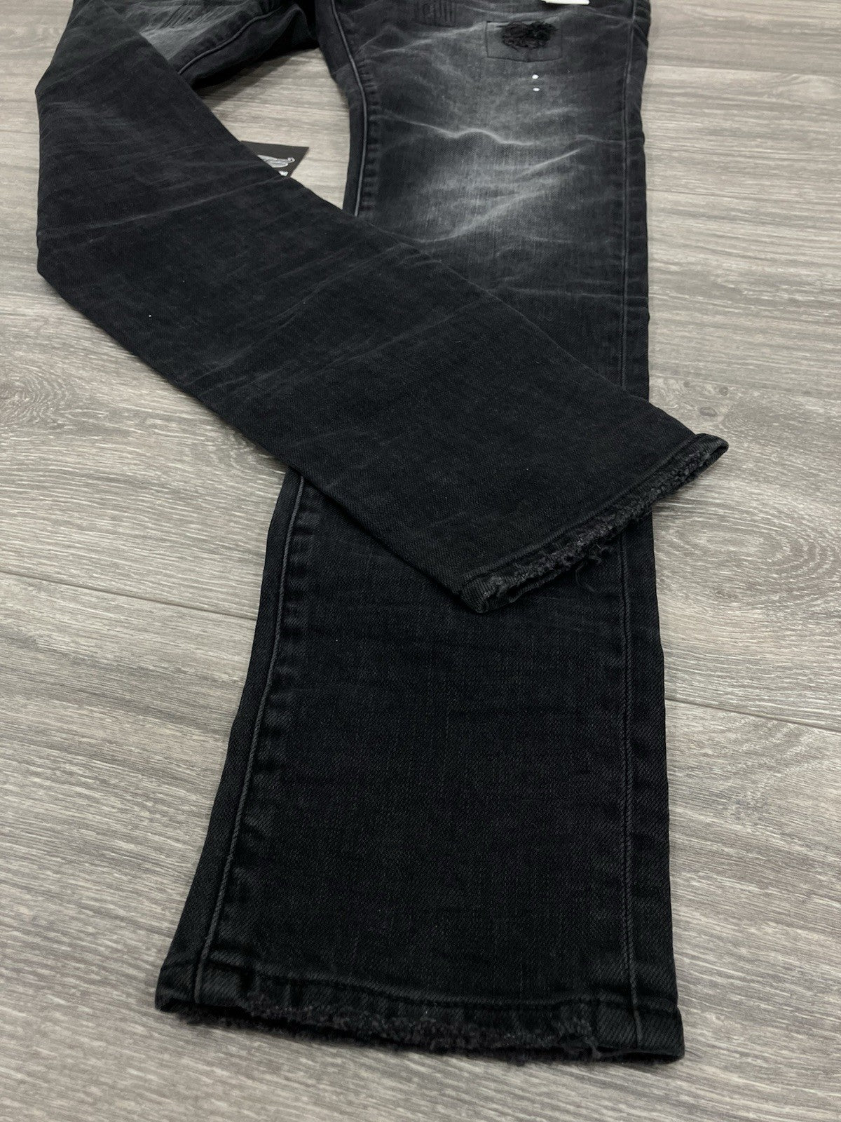 Size 32 - Purple Brand Drop Fit Mid Rise Skinny Jeans ' Black Repair ' | NEW!