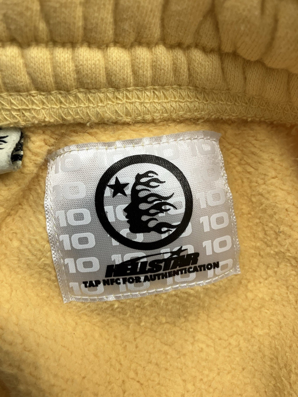 Size Large - Hellstar Sweatpants Mens Yellow Fleece Lined Sportswear | GOOD COND