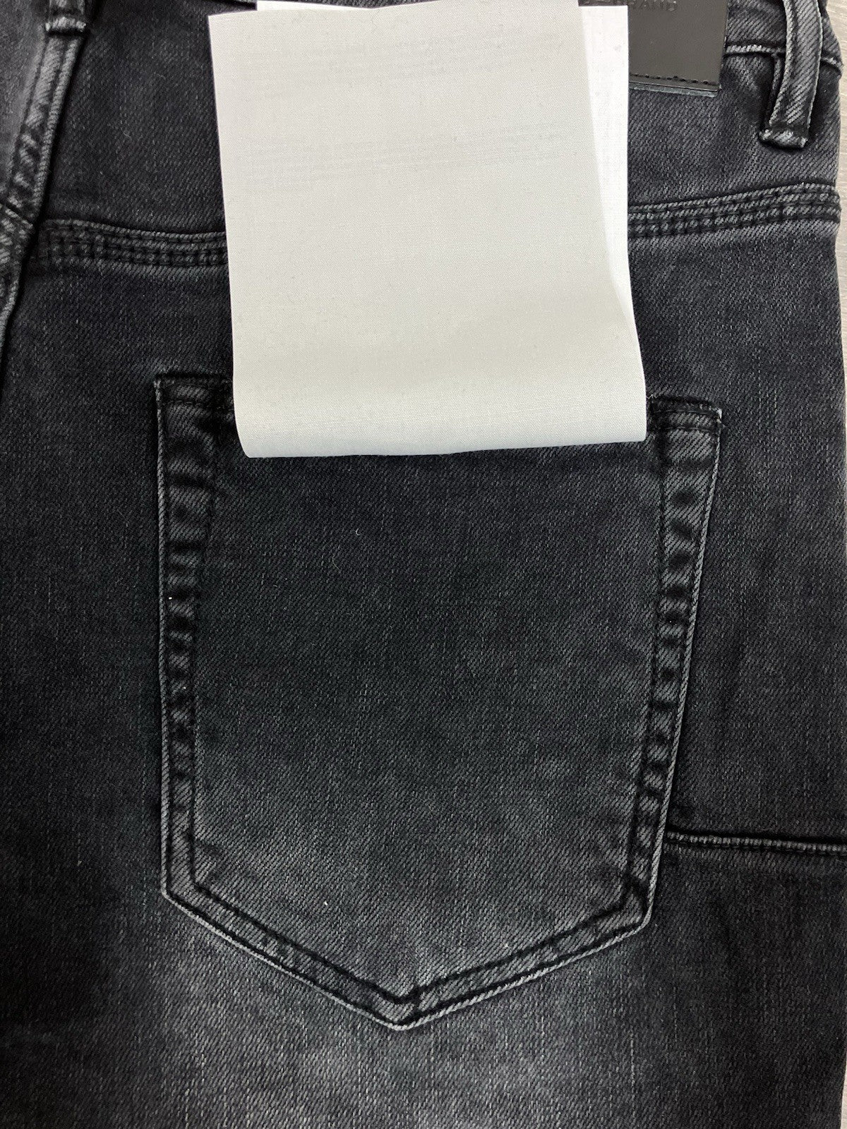 Size 32 - Purple Brand Drop Fit Mid Rise Skinny Jeans ' Black Repair ' | NEW!