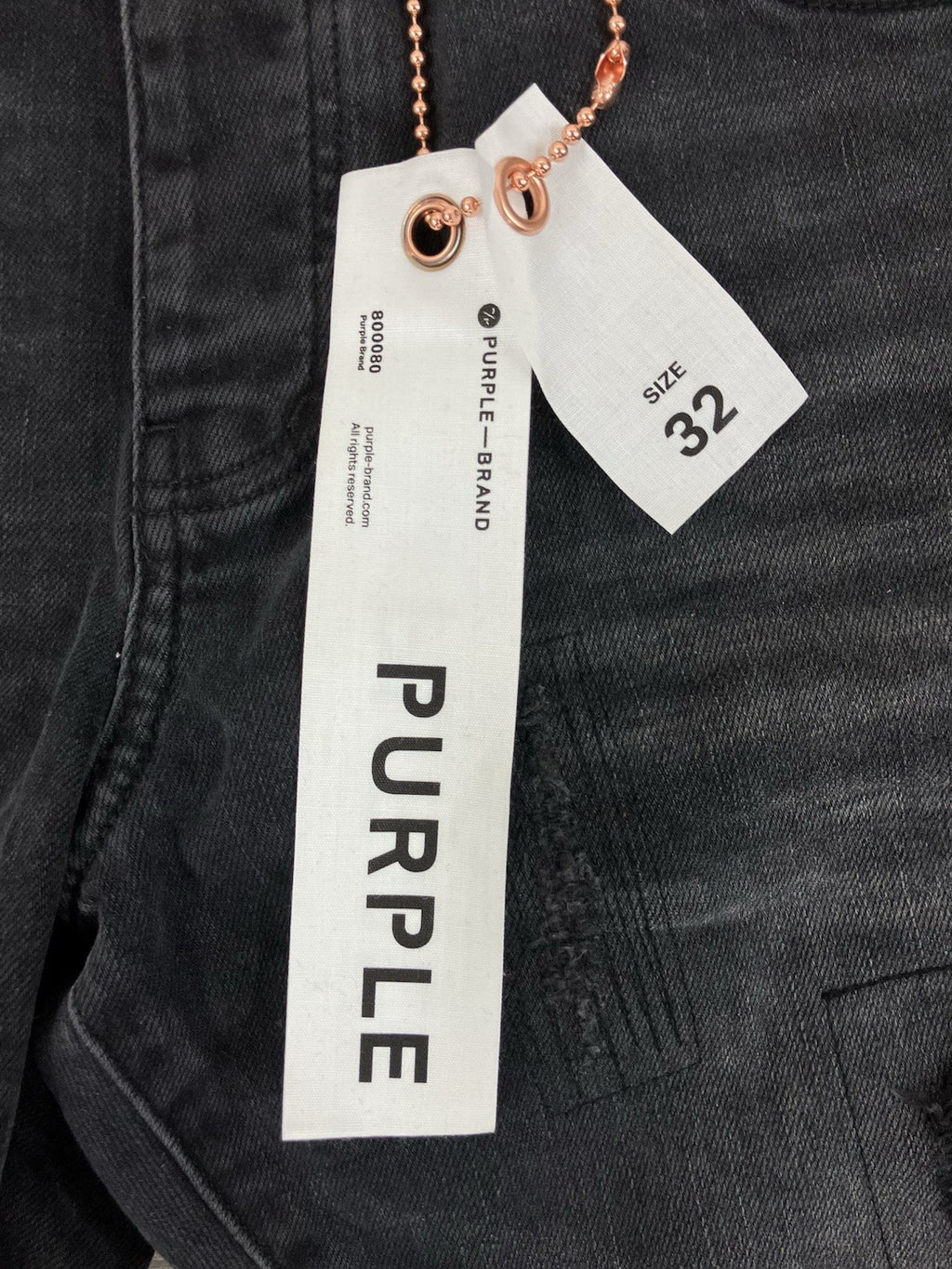 Size 30 - Purple Brand Drop Fit Mid Rise Skinny Jeans ' Black Repair ' | NEW!