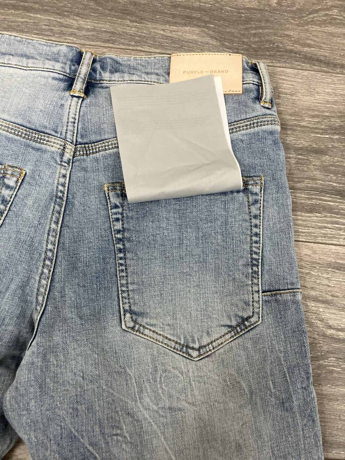 Size 28 - Purple Brand ' Light Indigo ' | Ripped-Knee | BRAND NEW!