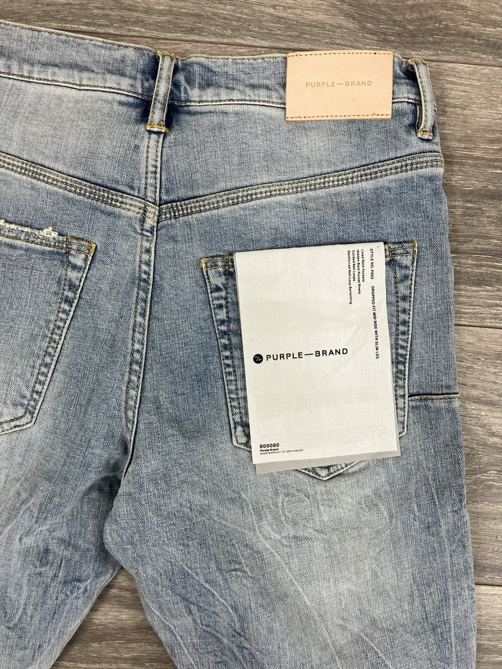 Size 28 - Purple Brand ' Light Indigo ' | Ripped-Knee | BRAND NEW!