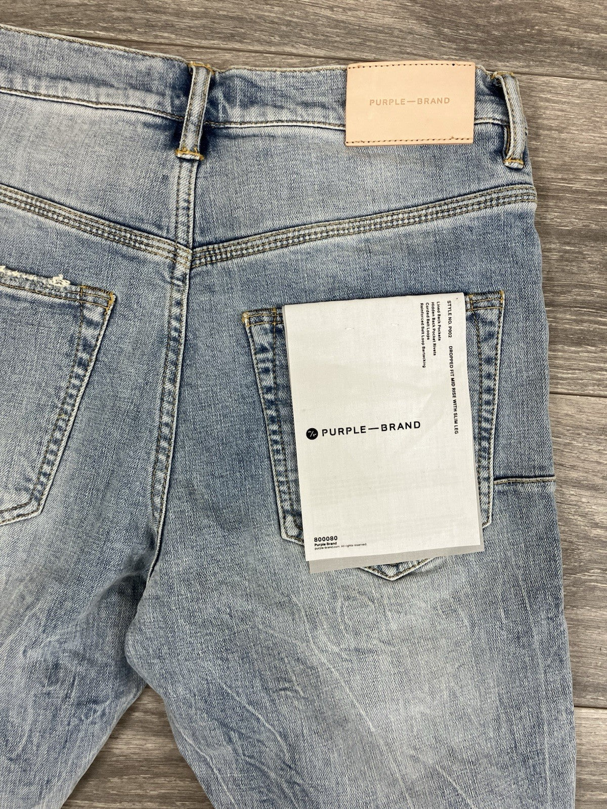 Size 28 - Purple Brand ' Light Indigo ' | Ripped-Knee | BRAND NEW!