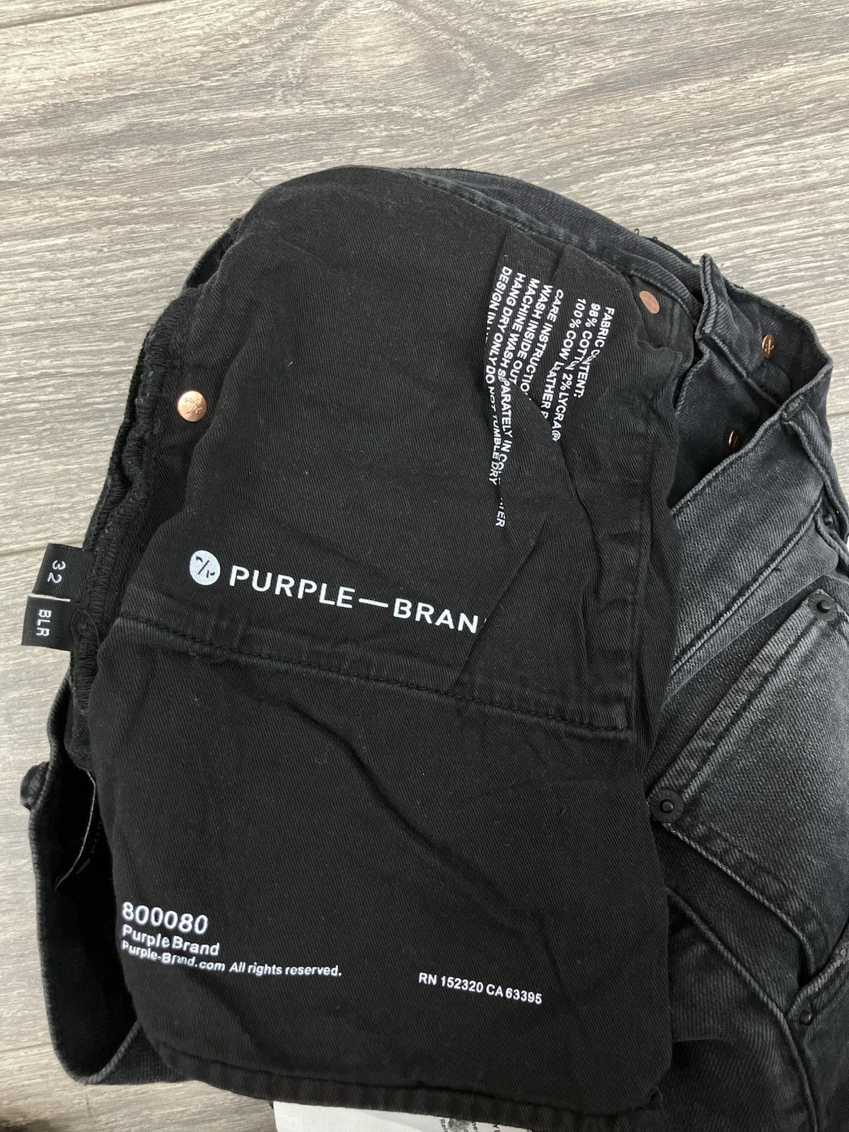 Size 30 - Purple Brand Drop Fit Mid Rise Skinny Jeans ' Black Repair ' | NEW!