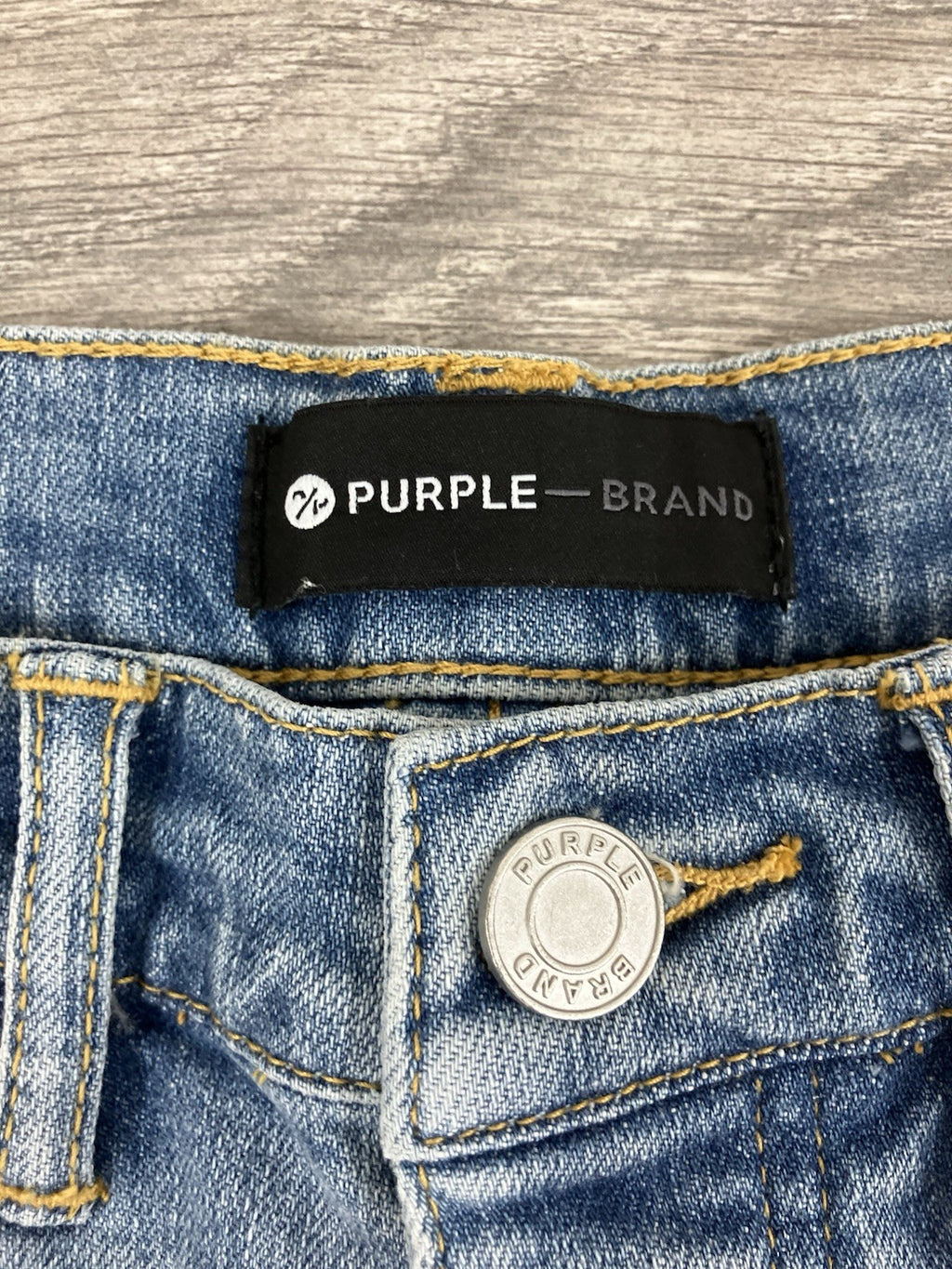 Size 28 - Purple Brand ' Light Indigo ' | Ripped-Knee | BRAND NEW!