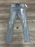 Size 28 - Purple Brand ' Light Indigo ' | Ripped-Knee | BRAND NEW!