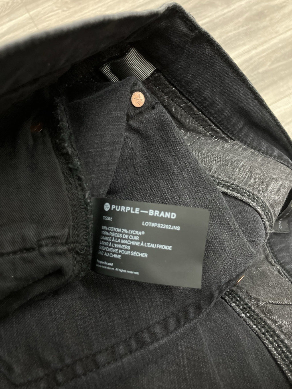 Size 32 - Purple Brand Drop Fit Mid Rise Skinny Jeans ' Black Repair ' | NEW!