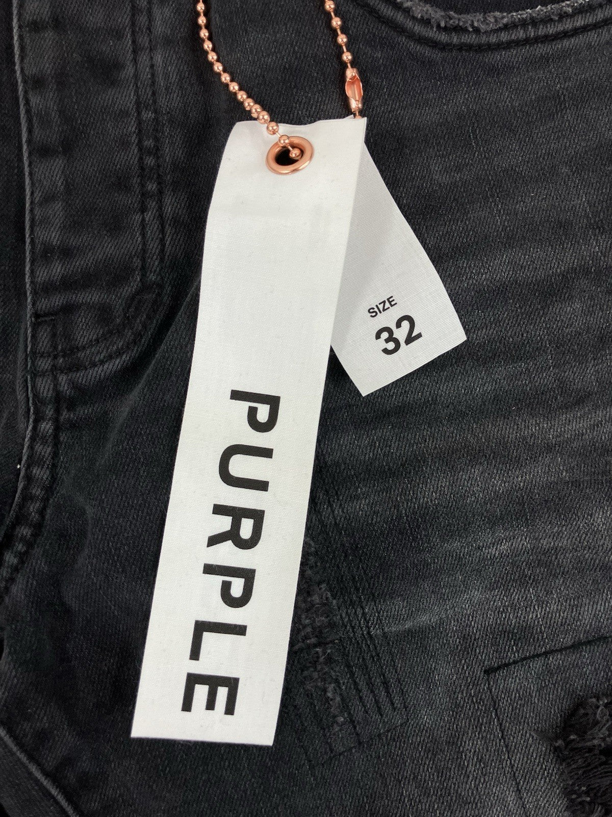 Size 30 - Purple Brand Drop Fit Mid Rise Skinny Jeans ' Black Repair ' | NEW!